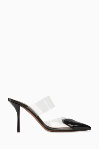 Heart 90 Mules in Patent Leather