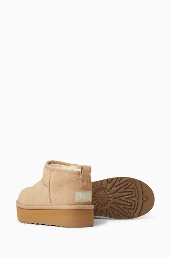Classic Ultra Mini Platform Boots in Suede