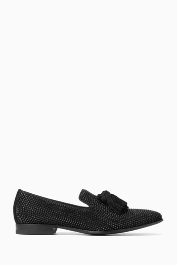 Foxley Crystal-embellished Loafers in Suede