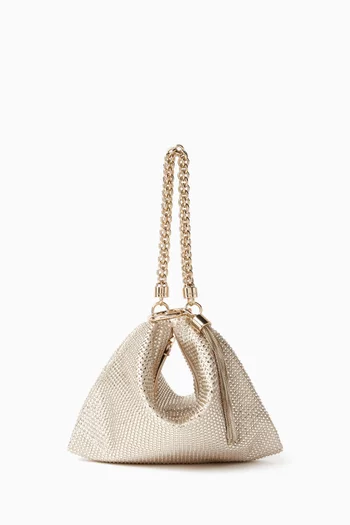 Callie Crystal-hotfix Clutch Bag in Satin