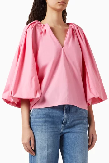 Ovand Puff-sleeve Blouse in Organic Cotton