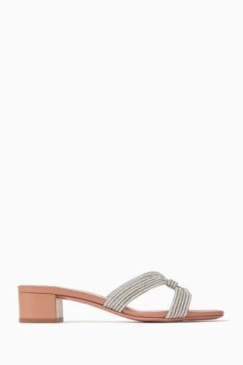 35 Crystal-embellished Sandals in Leather