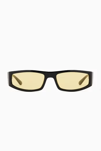 Techno Rectangular Sunglasses in Acetate