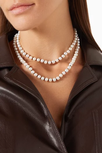 Opera Wrap Pearl Strand Necklace in 14kt Yellow Gold