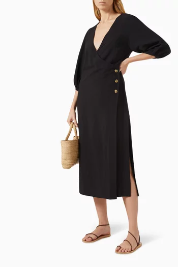 Isa Midi Dress in Linen