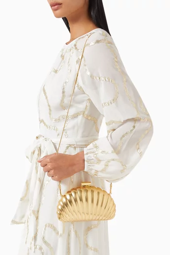 كلاتش مونيه بتصميم صدفة معدن