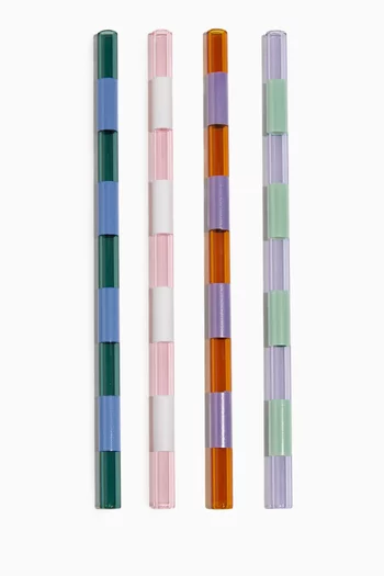 Striped Straws in Glass