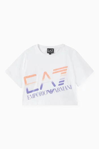 Macro EA7 Logo T-shirt in Cotton