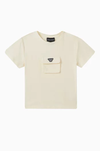 Flap-pocket Logo-detail T-shirt in Cotton