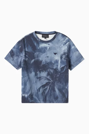 Palm-trees T-shirt in Cotton