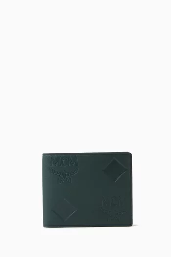 Small Aren Monogram Bi-fold Wallet in Nappa Leather