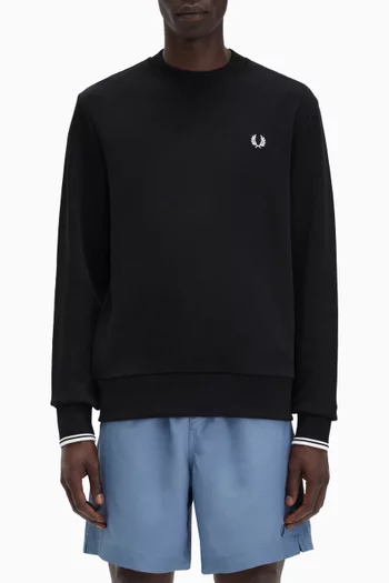 سويت شيرت بفتحة رقبة مستديرة قطن