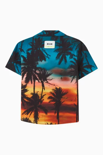 Palm Tree Print Shirt in Cotton