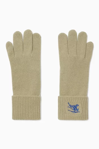 Embroidered Logo Hunter Gloves in Cashmere