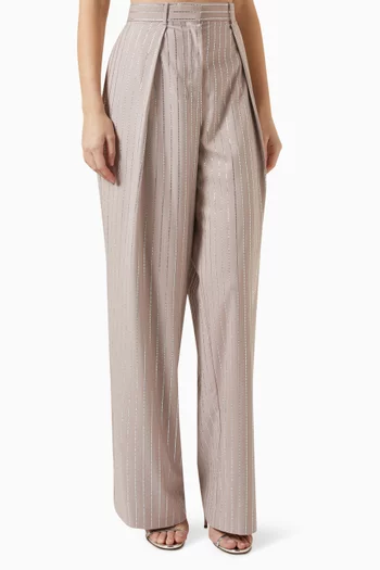 Crystal-embellished Pinstripe Pants