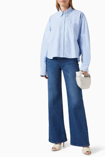 Oversized Cropped Shirt in Cotton