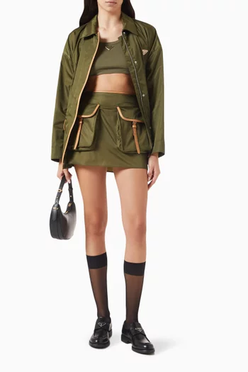 Contrast-trim Mini Skirt in Re-Nylon