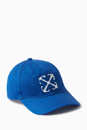 Arrow-embroidered Baseball Cap in Cotton-twill