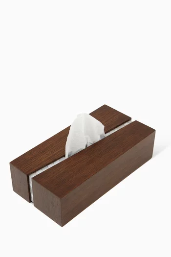 Draw The Line Mother-of-pearl Tissue Box in French Oak