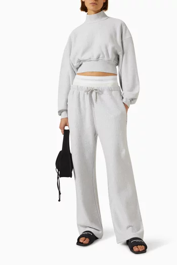 Wide-leg Sweatpants in Cotton Terry