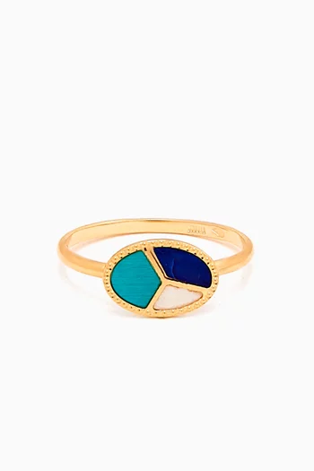 Amelia Barcelona Mosaic Mother-of-Pearl Ring in 18kt Gold
