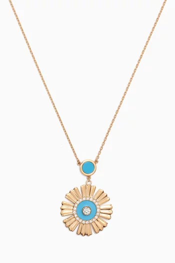 Farfasha Happy Sunkiss Diamond & Malachite Necklace in 18kt Gold