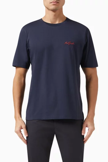 Embroidered Shadow Logo T-Shirt in Organic Cotton
