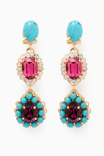 Gia Drop Earrings in Gold-plated Brass