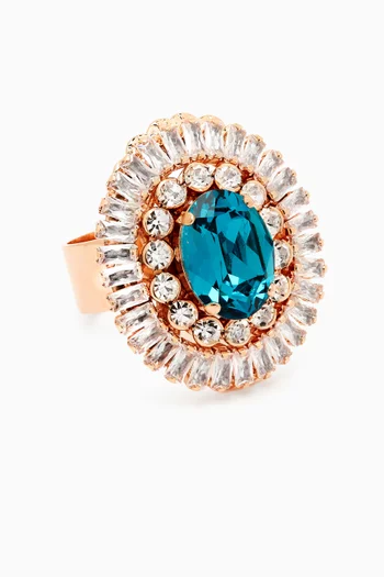 Fiona Rhinestone Ring in Gold-plated Brass