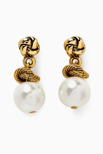 Reese Drop Earrings in Gold-plated Brass