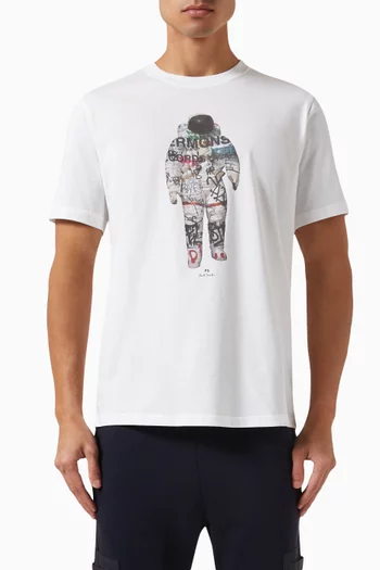 Astronaut Print T-Shirt in Organic Cotton