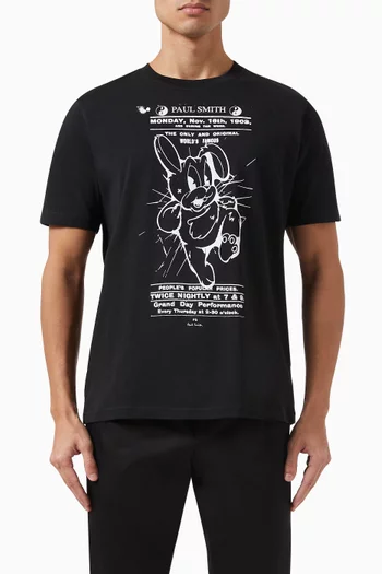 Rabbit Poster Graphic T-shirt in Organic Cotton
