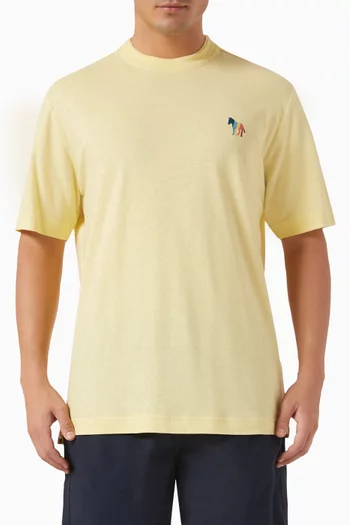 Broad Zebra T-shirt in Cotton-linen Jersey