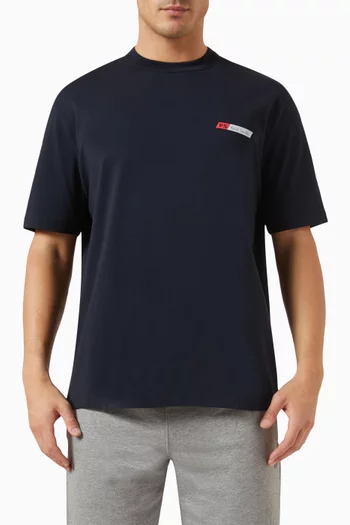 Slant Logo T-shirt in Stretch Organic Cotton Jersey