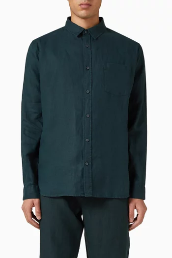 Classic-fit Long-sleeve Shirt in Linen