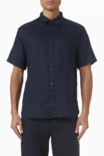 Classic-fit Short-sleeve Shirt in Linen