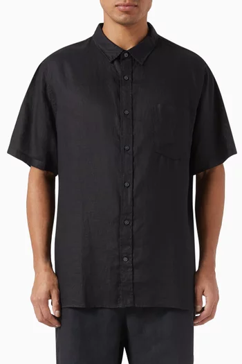 Classic-fit Short-sleeve Shirt in Linen