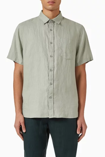 Classic-fit Short-sleeve Shirt in Linen