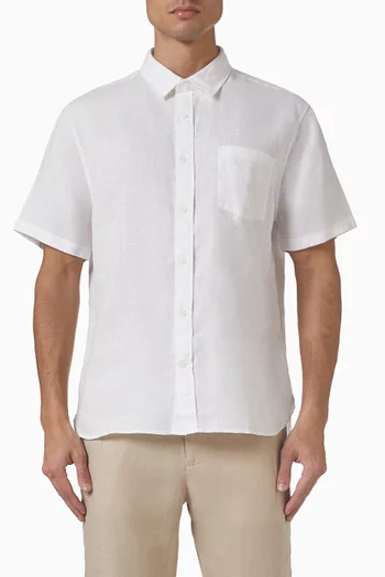 Classic-fit Short-sleeve Shirt in Linen