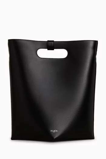 حقيبة يد متوسطة بتصميم قابل للطيّ جلد