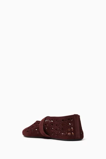 Vienne Ballet Flats in Goatskin Suede