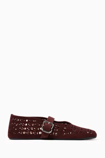 Vienne Ballet Flats in Goatskin Suede