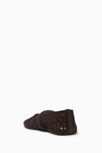 Vienne Ballet Flats in Goatskin Suede