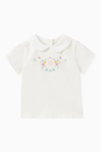 Embroidered T-shirt in Cotton