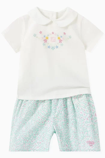 Animal-print Shorts in Poplin