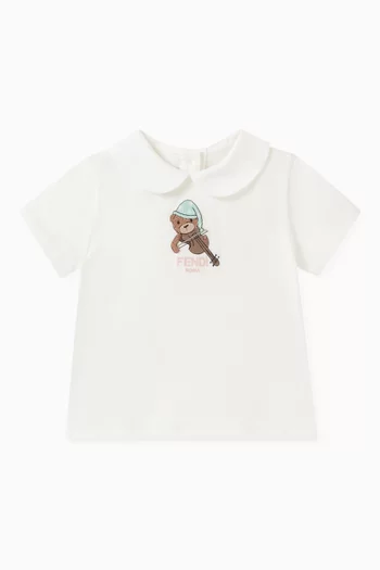 Bear Embroidery T-shirt in Cotton