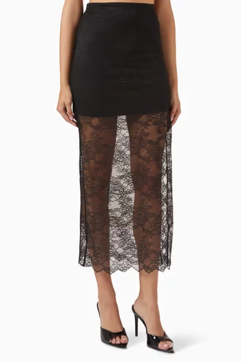 Iyanna Midi Skirt in Lace