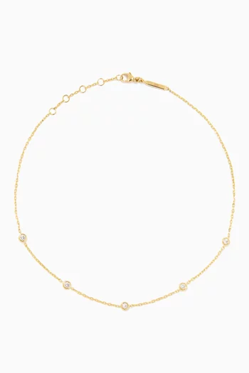 Sparkle 5 Round Diamond Choker in 18kt Gold
