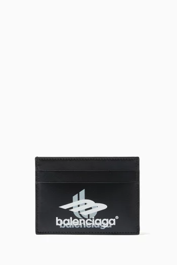 Logo Cash Card Holder in Calf Leather