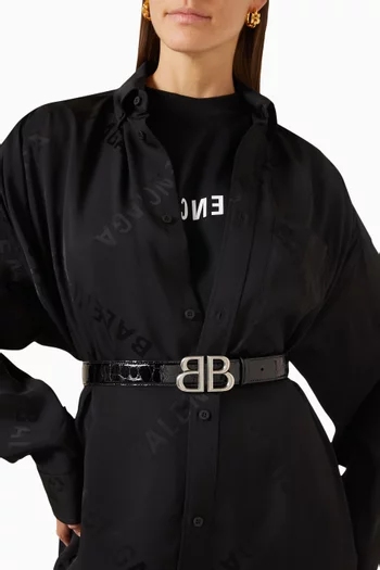 Monaco Belt in Croc-Embossed Calfskin